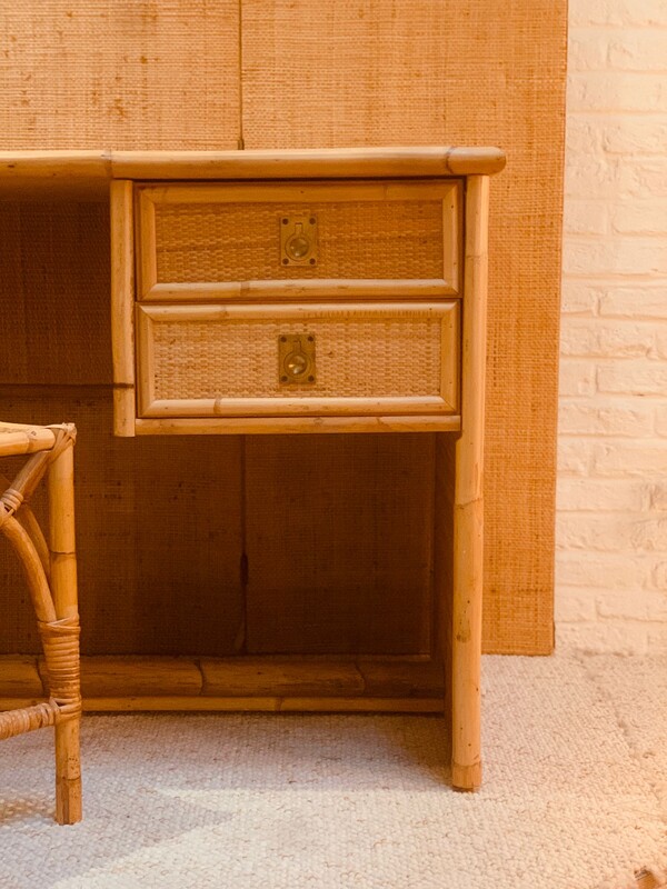 F 898 CY rattan desk + seat 