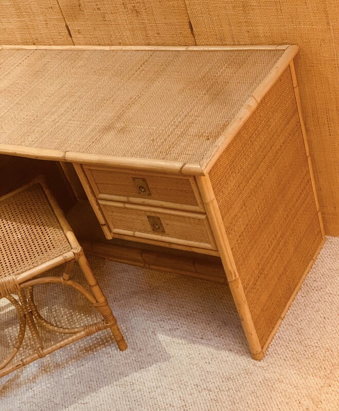 F 898 CY rattan desk + seat 