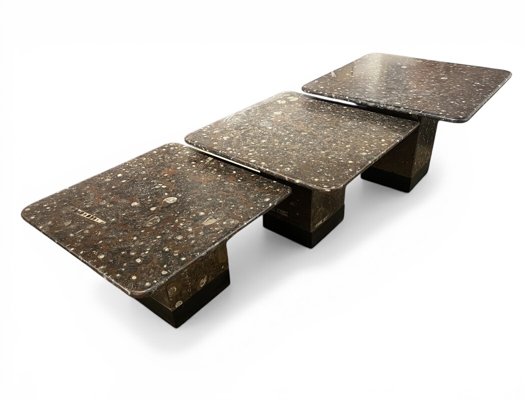 F 899 CK set of 3 stone coffee tables 