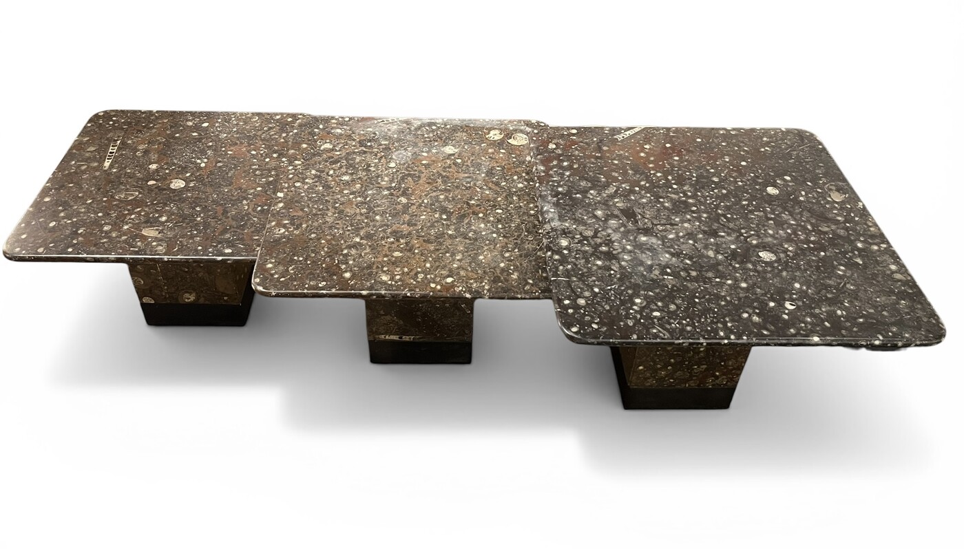 F 899 CK set of 3 stone coffee tables 