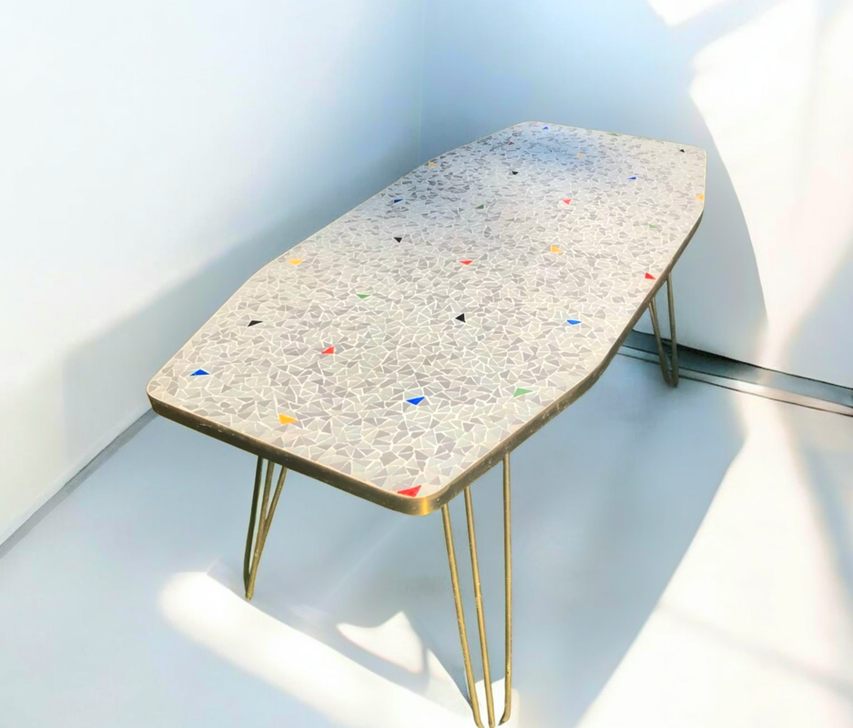F 904 JC Glass mosaic coffee table by Berthold Muller 1950s 