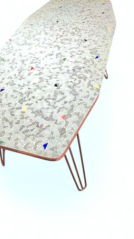 F 904 JC Glass mosaic coffee table by Berthold Muller 1950s 