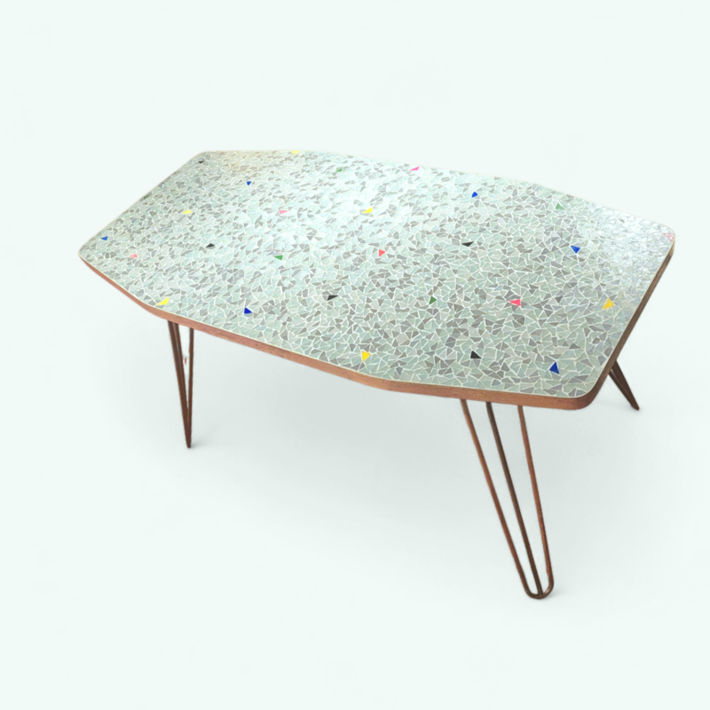 F 904 JC Glass mosaic coffee table by Berthold Muller 1950s 