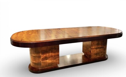 F 905 AS large Art Deco dining table, « paquebot style », restored , circa 1925