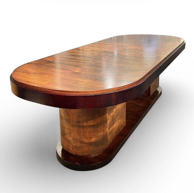 F 905 AS large Art Deco dining table, « paquebot style », restored , circa 1925