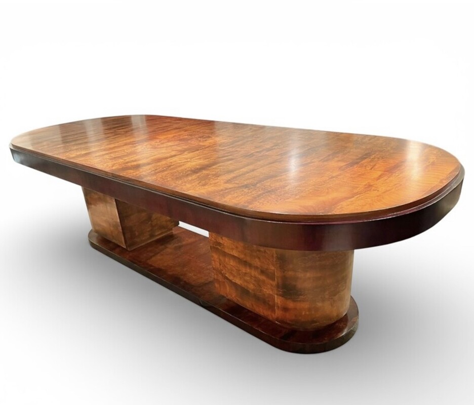 F 905 AS large Art Deco dining table, « paquebot style », restored , circa 1925