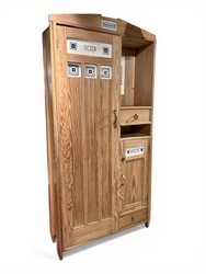 F 907 DAN Pitch-pine cabinet with ceramic tiles 