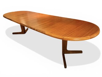 F 916 SC large teak extendable dining table 
