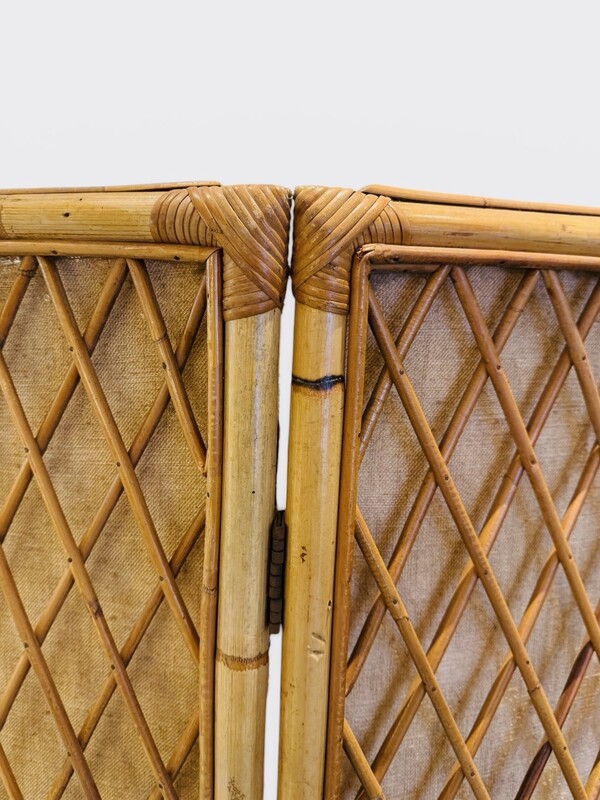 F 921 AG Rattan screen 4 panel 60’s