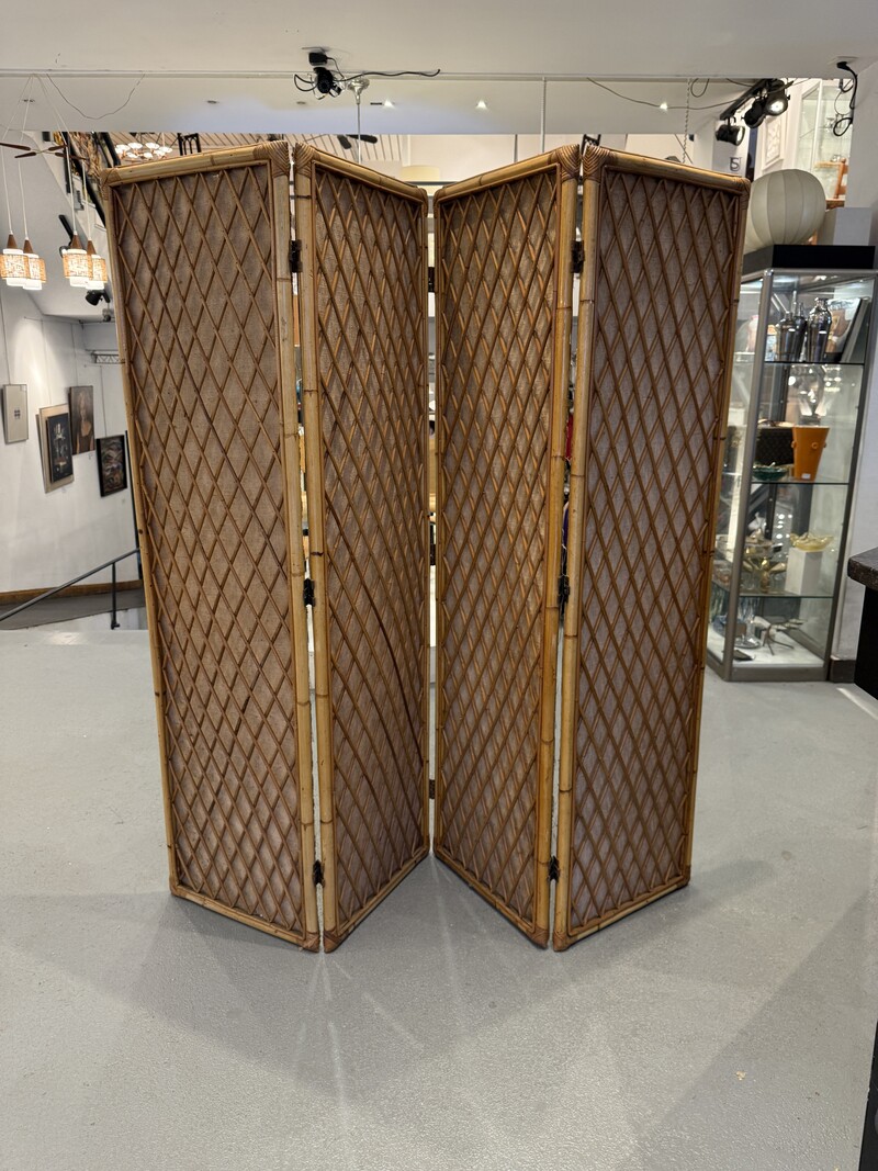 F 921 AG Rattan screen 4 panel 60’s