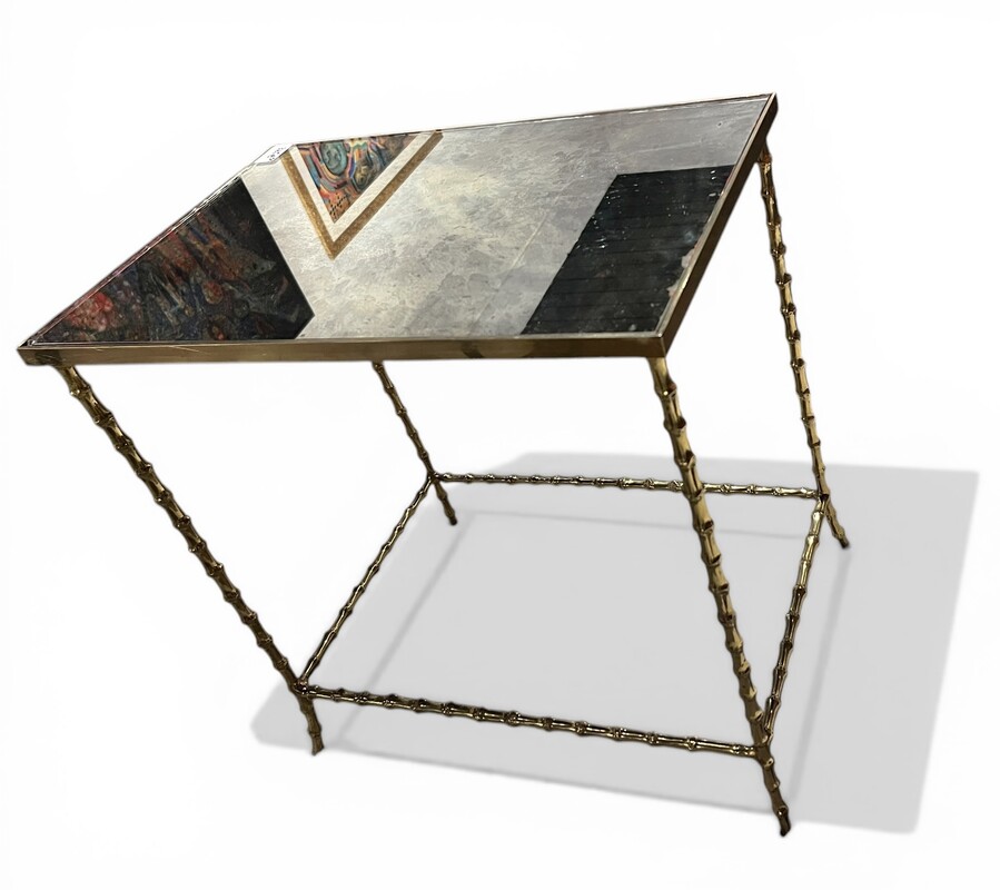 F 926 CK Maison Baguès faux bamboo side table 