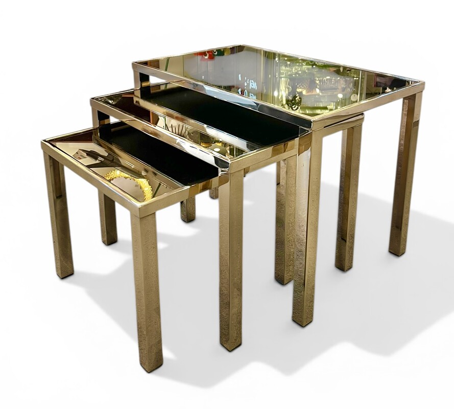 F 927 JD/RC golden nesting tables, 1970’s