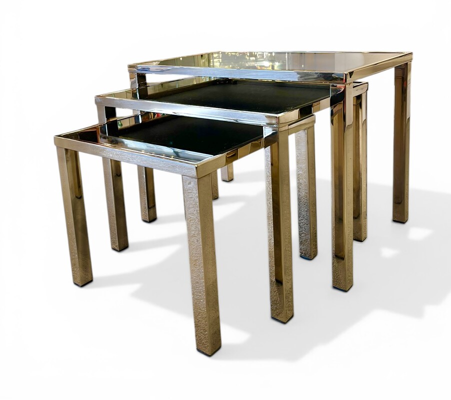 F 927 JD/RC golden nesting tables, 1970’s