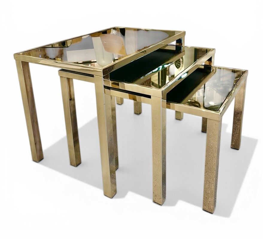 F 927 JD/RC golden nesting tables, 1970’s