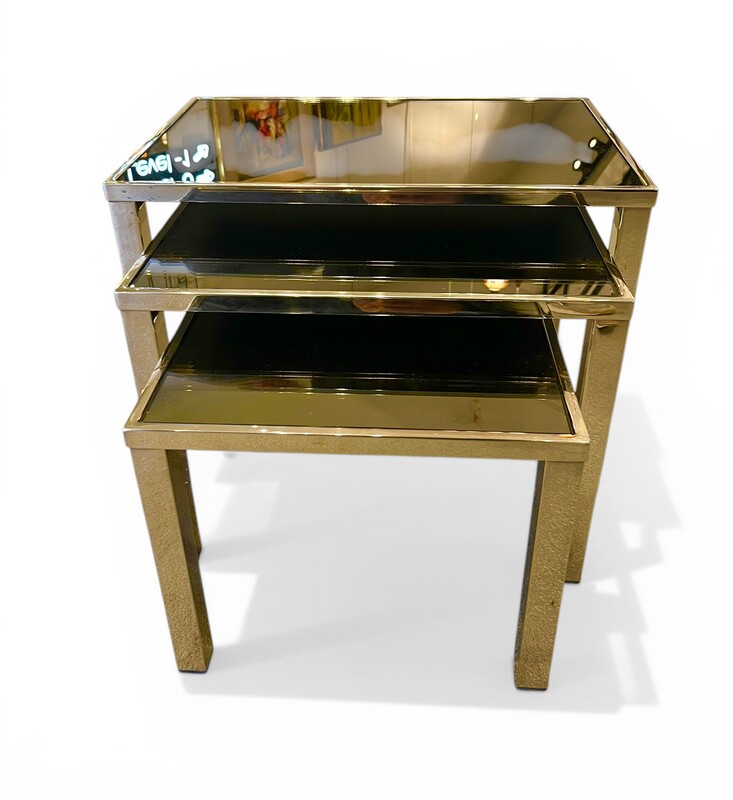 F 927 JD/RC golden nesting tables, 1970’s