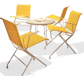F 930 CY yellow garden set ( 4 chairs + 1 table ) 