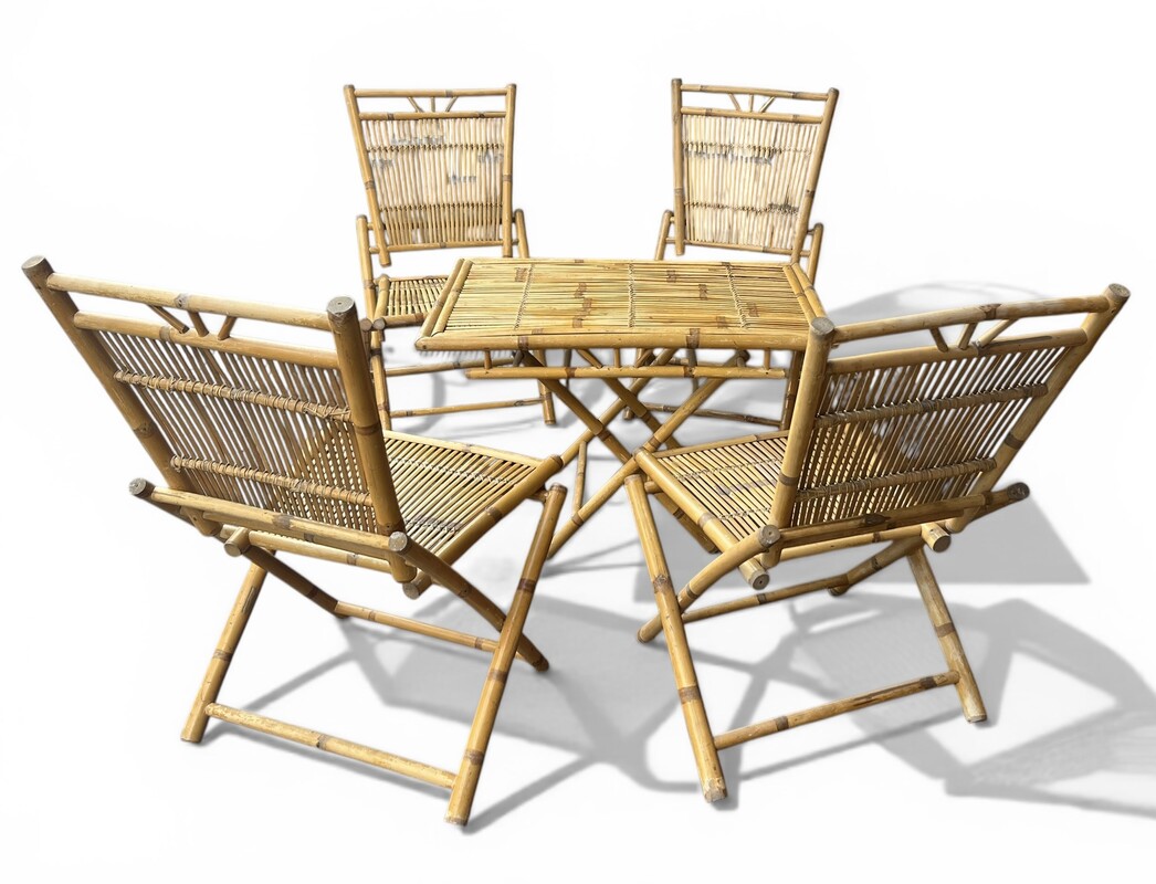 F 933 AG/AV bamboo garden set ( table + 4 chairs ) 