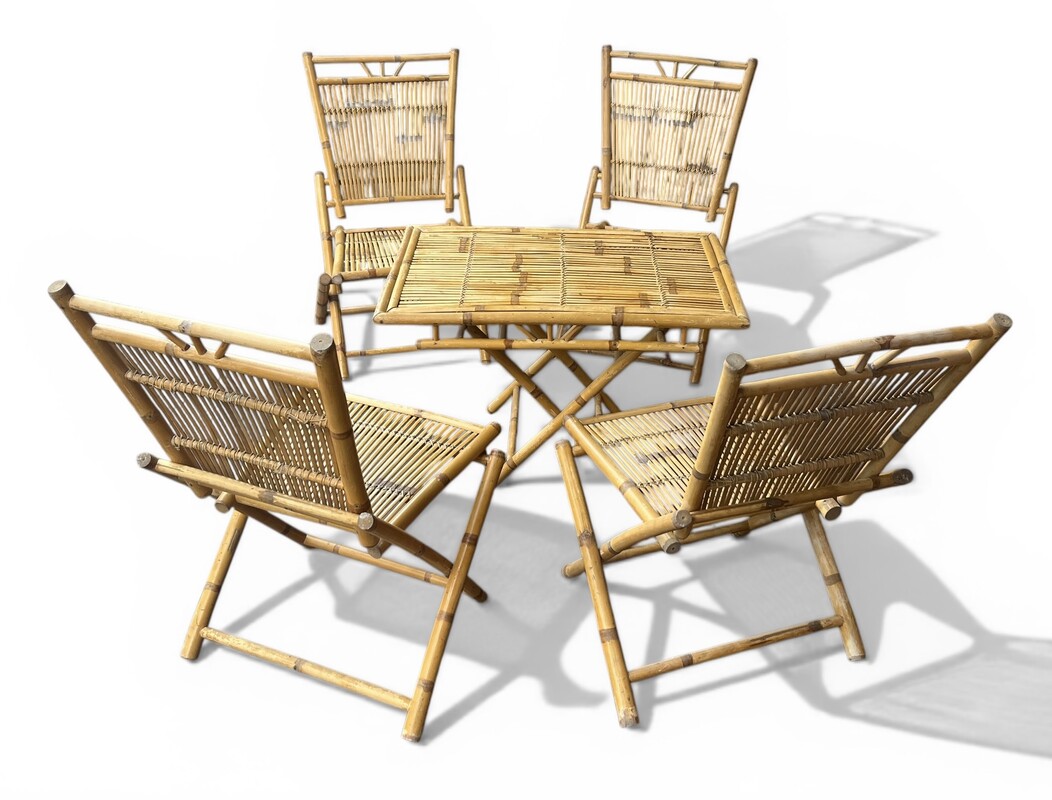 F 933 AG/AV bamboo garden set ( table + 4 chairs ) 