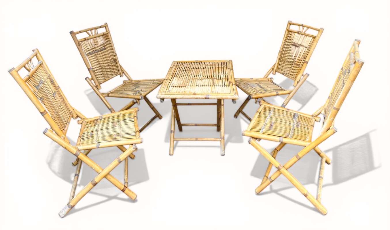 F 933 AG/AV bamboo garden set ( table + 4 chairs ) 
