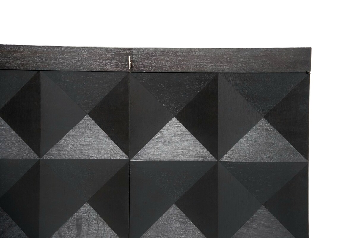 F 936 JC Brutalist Belgian Black Stained Oak Cabinet by De Coene, 1970s