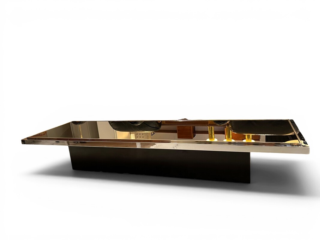 F 942 JFC large mirror and chrome coffee table by Belgo Chrom, 1970’s