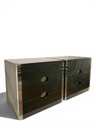 F 957 RP pair of lacquered drawers cabinets by Luigi Caccia