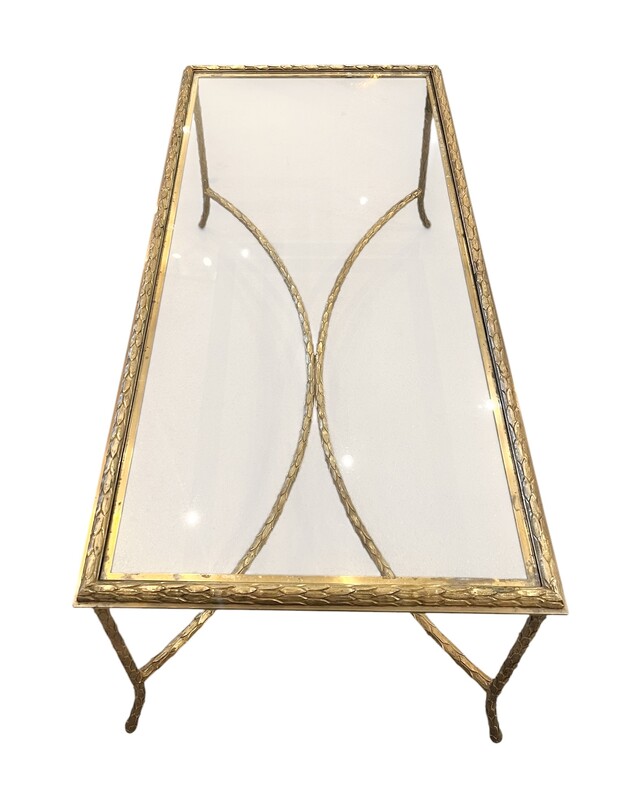 F 961 YD brass coffee table by Maison Baguès 