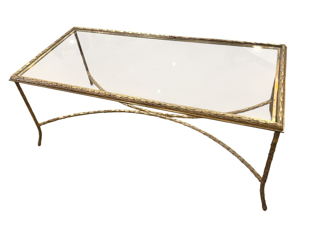 F 961 YD brass coffee table by Maison Baguès 