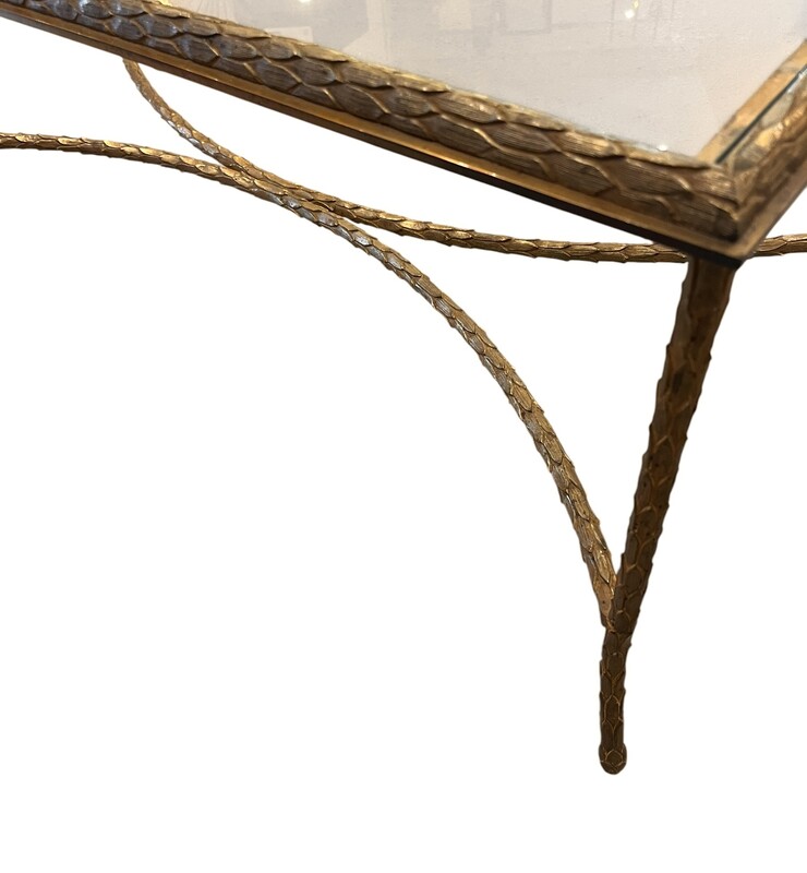F 961 YD brass coffee table by Maison Baguès 