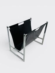 F 966 AG magazine rack chrome and leather 1980’s