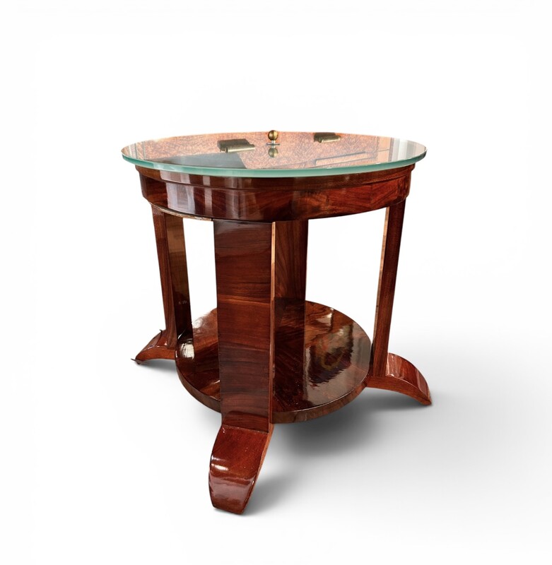 F 971 AS Art Deco living  room luminous table, totally restored, Belgium 1920