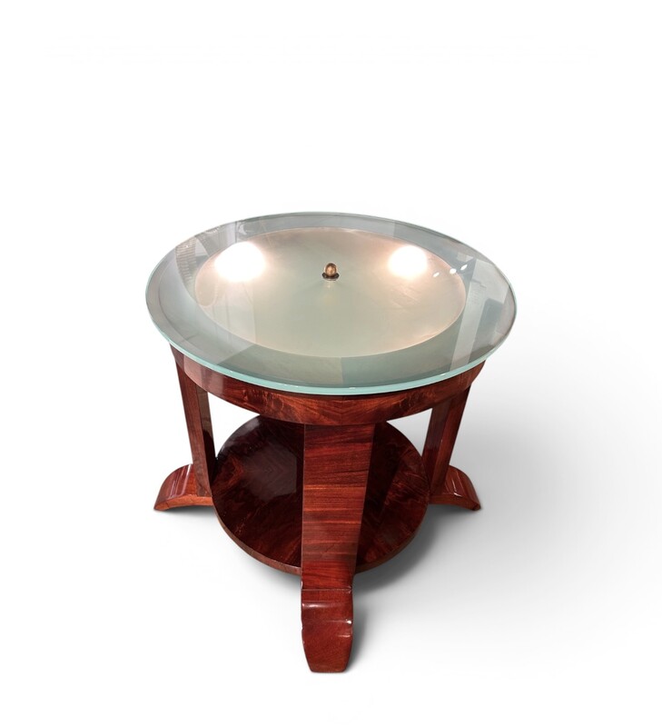 F 971 AS Art Deco living  room luminous table, totally restored, Belgium 1920