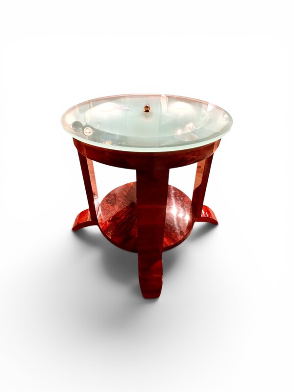 F 971 AS Art Deco living  room luminous table, totally restored, Belgium 1920