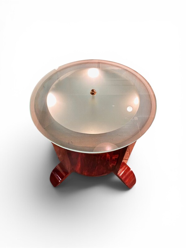 F 971 AS Art Deco living  room luminous table, totally restored, Belgium 1920