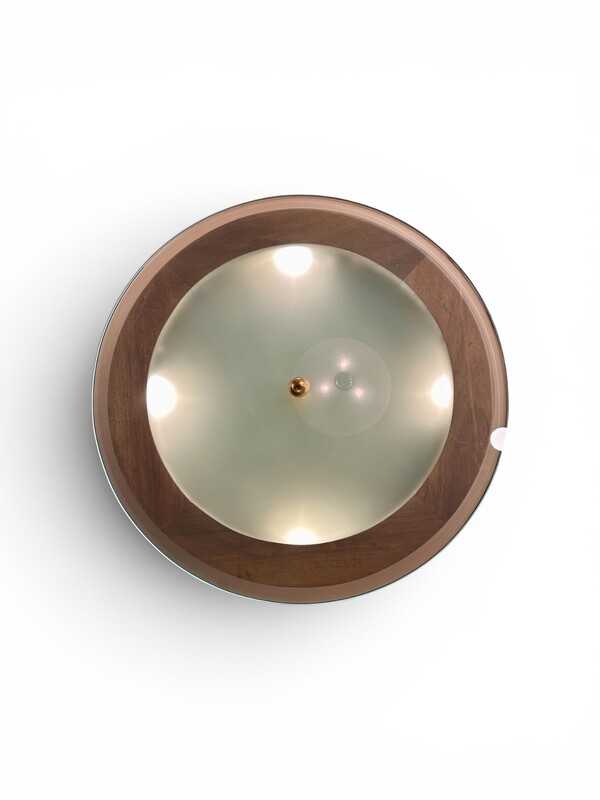 F 971 AS Art Deco living  room luminous table, totally restored, Belgium 1920