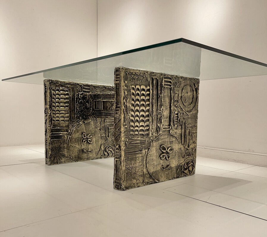 F 975 AV Brutalist dining table by Adrian Pearsall