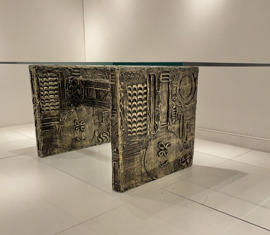 F 975 AV Brutalist dining table by Adrian Pearsall