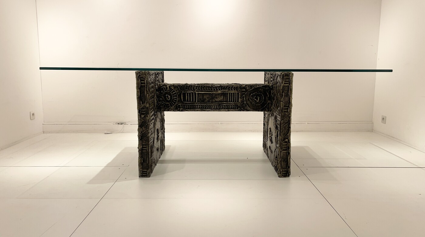 F 975 AV Brutalist dining table by Adrian Pearsall