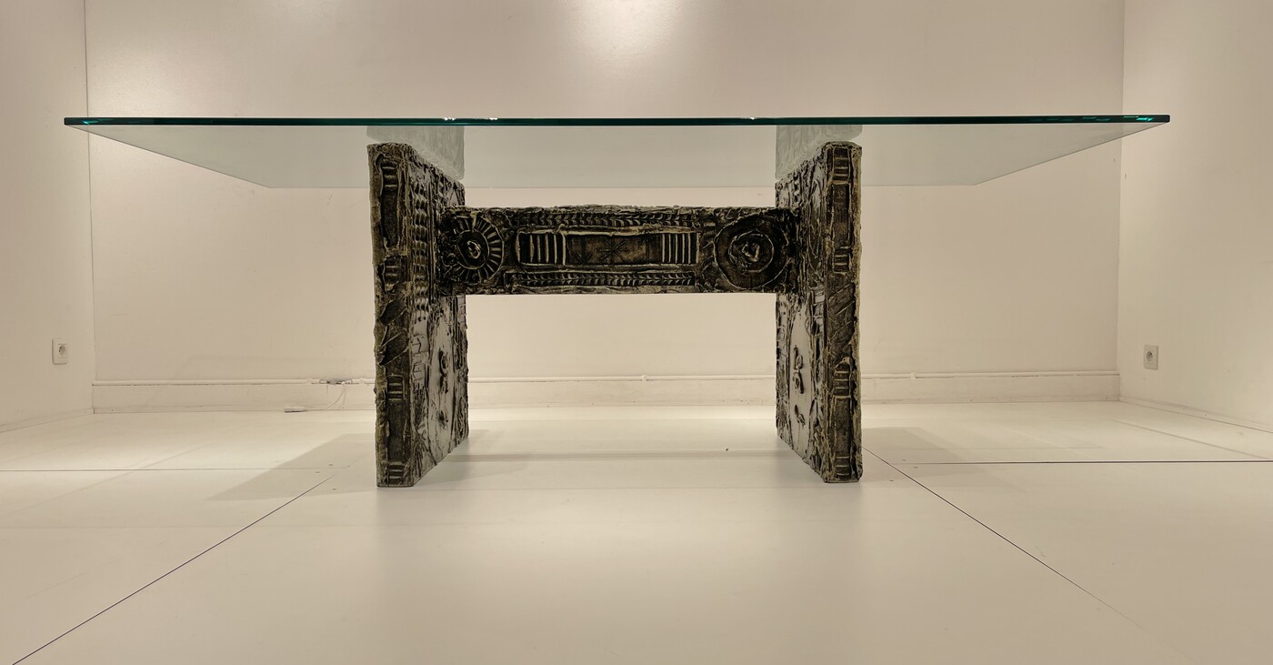 F 975 AV Brutalist dining table by Adrian Pearsall