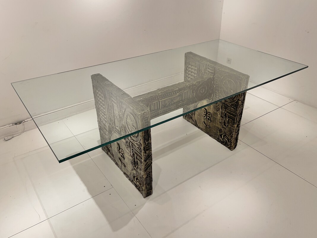 F 975 AV Brutalist dining table by Adrian Pearsall