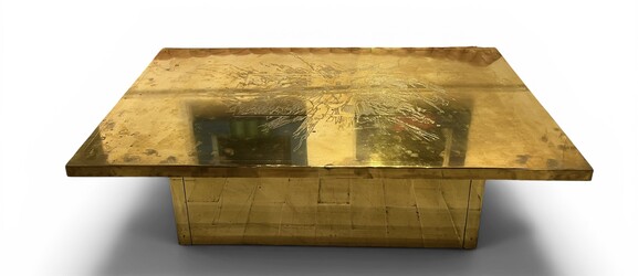 F 987 RD brass coffee table, Belgium 1970’s