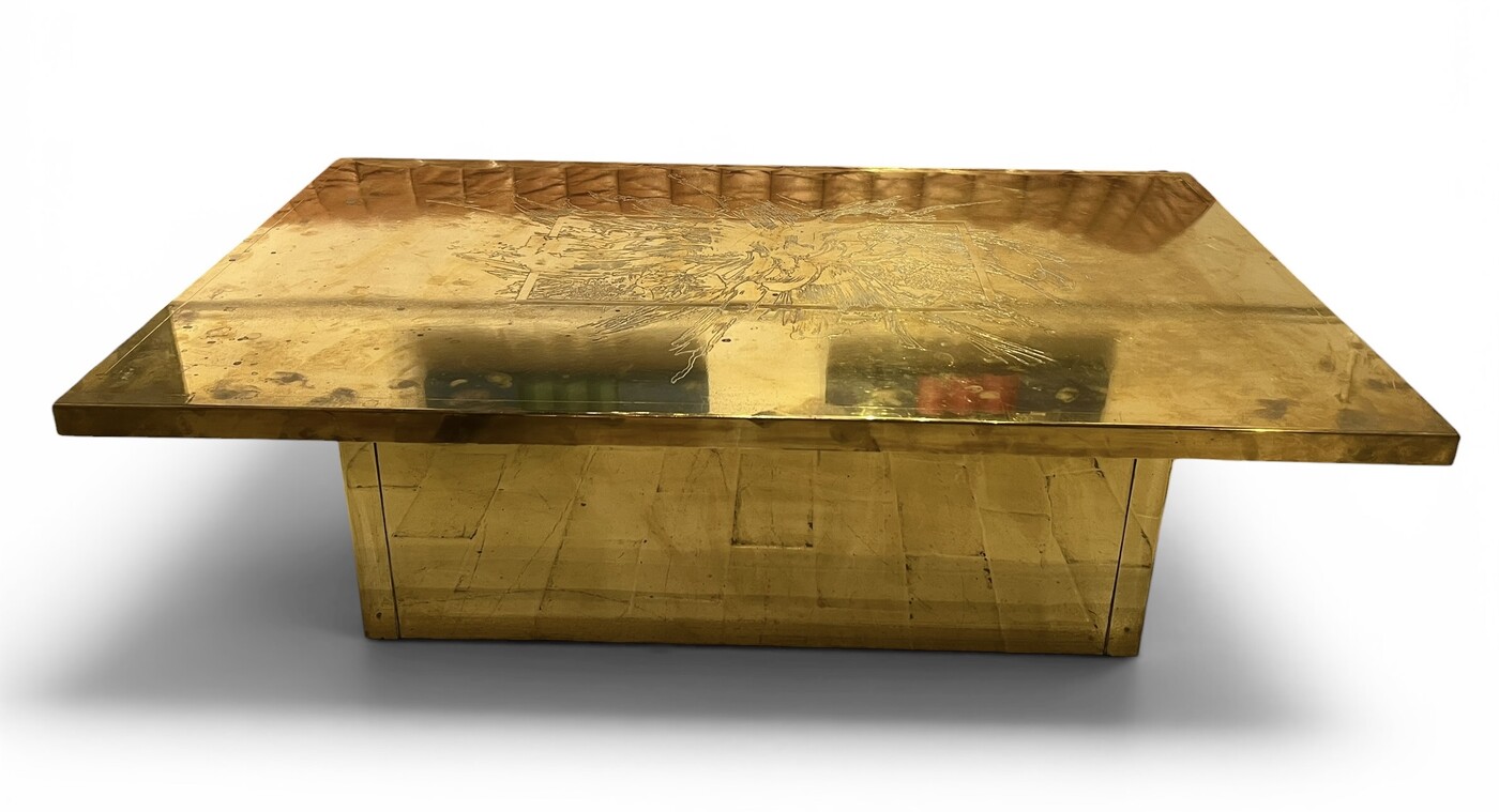 F 987 RD brass coffee table, Belgium 1970’s