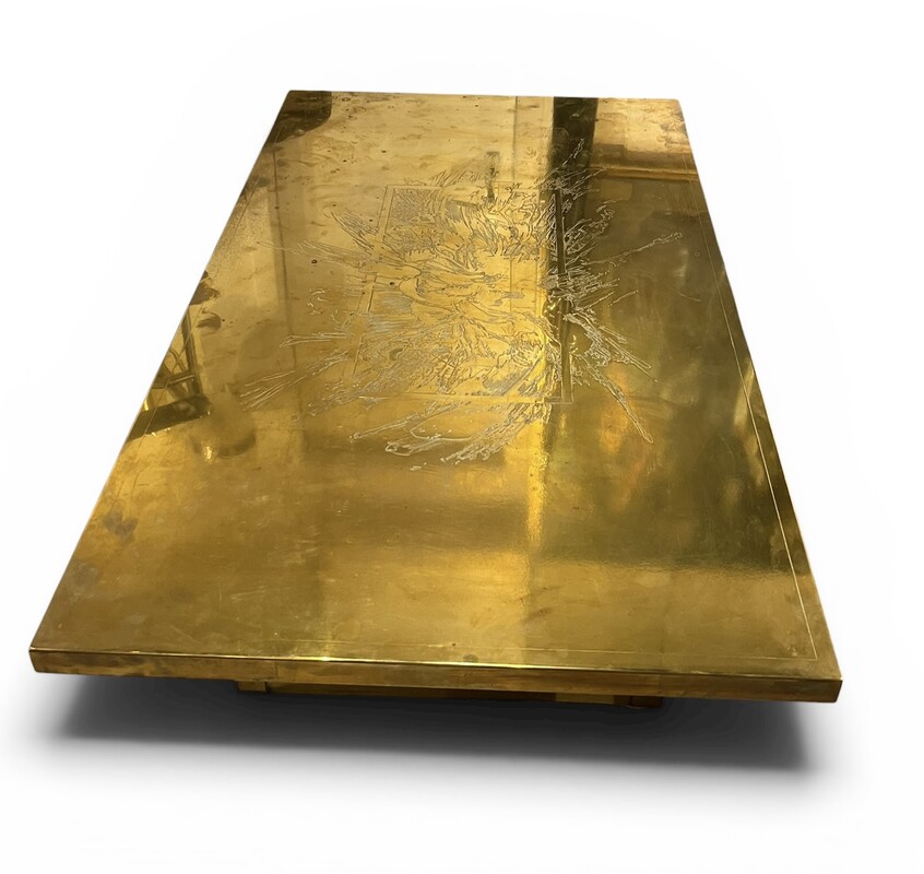F 987 RD brass coffee table, Belgium 1970’s