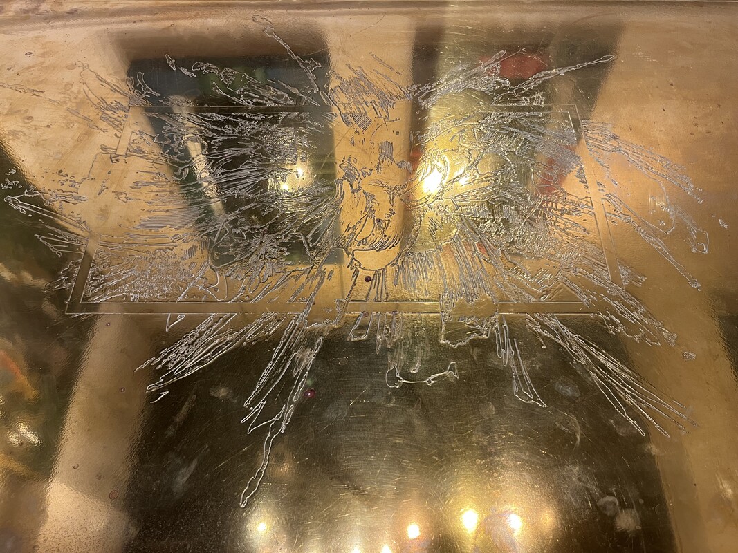F 987 RD brass coffee table, Belgium 1970’s