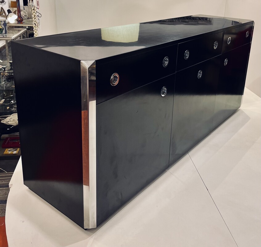 F 991 AG Black sideboard by Willy Rizzo, 1970’s
