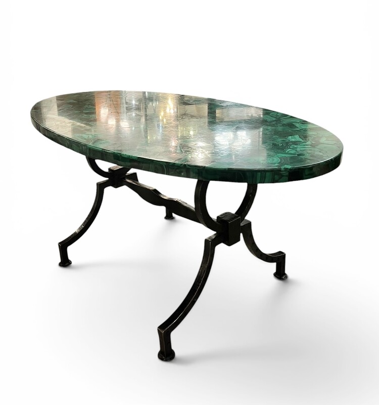 F964 CK malachite and wrought iron coffee table 