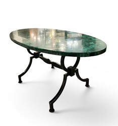 F964 CK malachite and wrought iron coffee table 