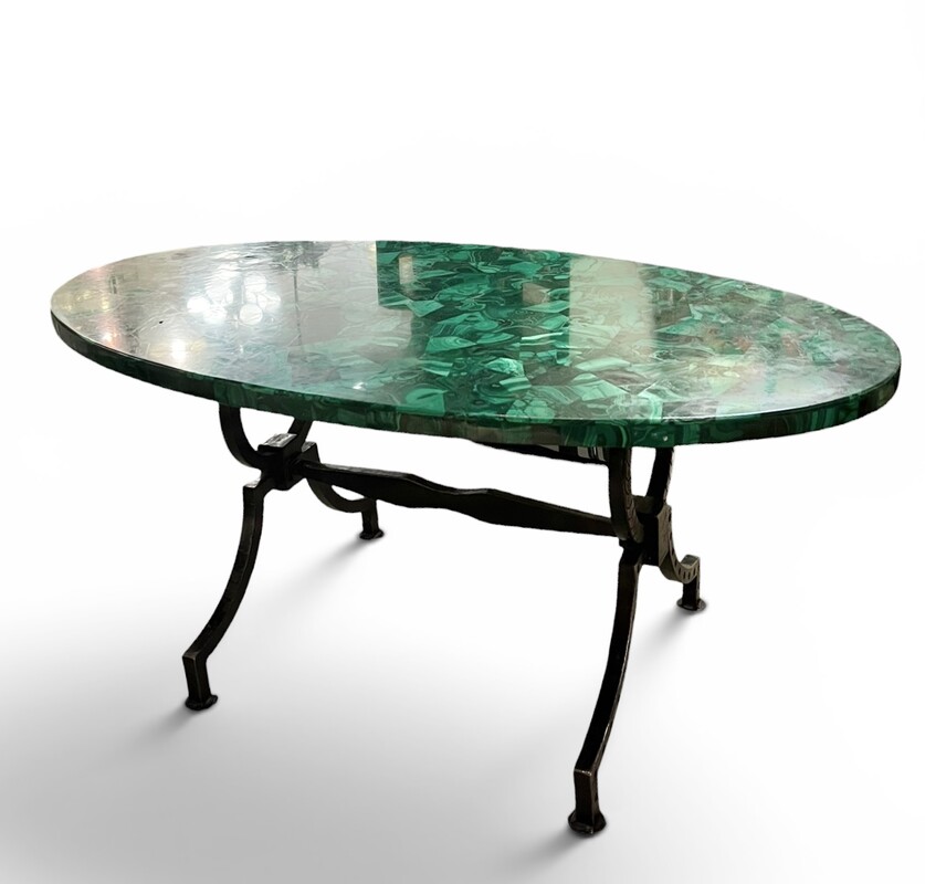 F964 CK malachite and wrought iron coffee table 