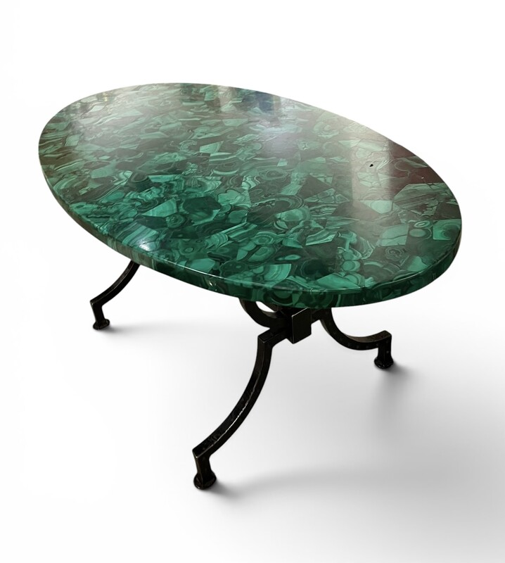 F964 CK malachite and wrought iron coffee table 
