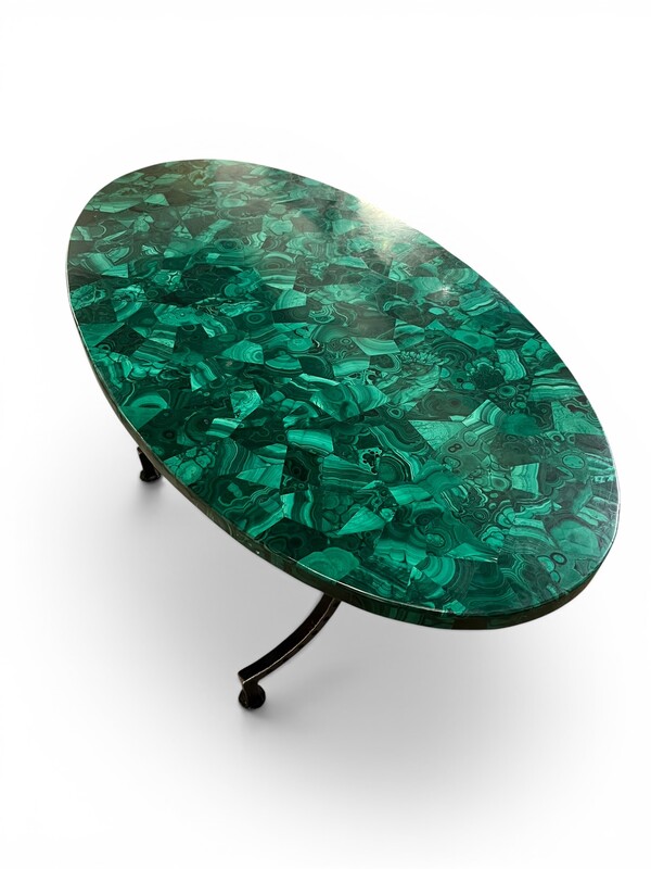 F964 CK malachite and wrought iron coffee table 